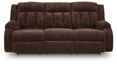 Sofá reclinable eléctrico Greely Bend con mesa abatible