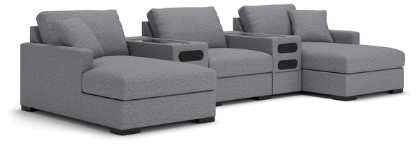 Chaise longue seccional doble de 5 piezas con almacenamiento y consolas de audio Omaha by Ashley