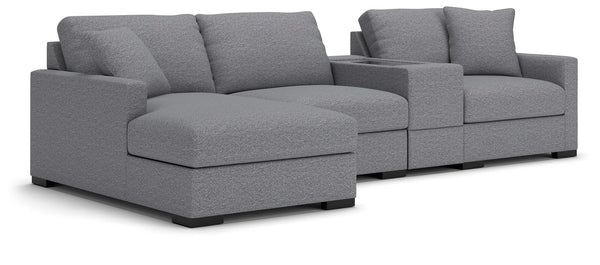 Omaha by Ashley 4-Piece Sectional with Storage Chaise and Storage Console