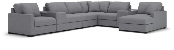 Seccional Omaha by Ashley de 8 piezas con chaise longue y consolas de almacenamiento