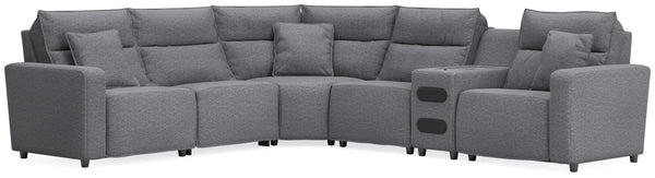 Seccional reclinable Modmax II de 6 piezas con consola de audio