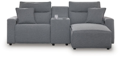 Seccional reclinable eléctrico Modmax II de 3 piezas con chaise longue y consola