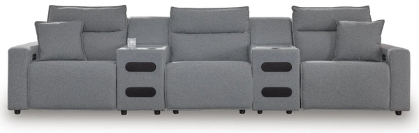 Seccional reclinable Modmax II de 5 piezas con consolas de audio