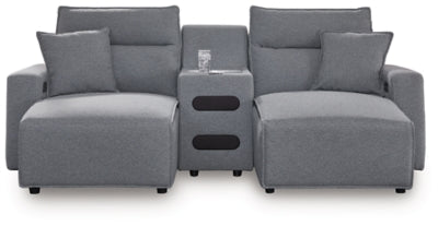 Seccional reclinable eléctrico Modmax II de 3 piezas con chaise longue y consola de audio