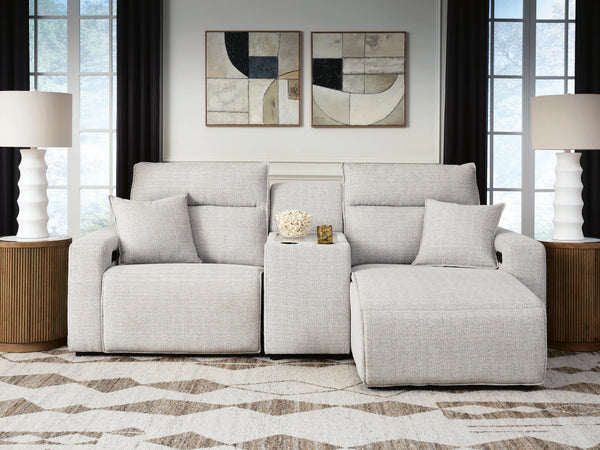 Seccional reclinable eléctrico Modmax II de 3 piezas con chaise longue y consola