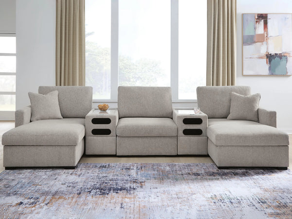 ModMax Luxe 5-Piece Double Chaise Sectional with Audio Consoles