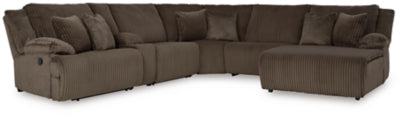 Seccional reclinable de 6 piezas de primer nivel con chaise longue