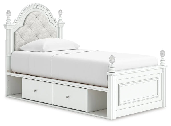 Maylilly Twin Upholstered Panel Bed with Storage