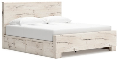 Cama King con paneles y almacenamiento Lawroy