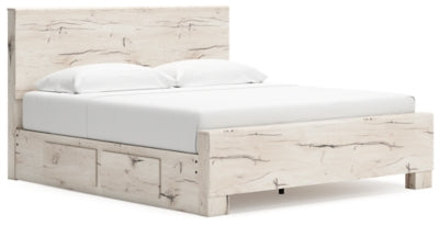 Cama King con paneles y almacenamiento Lawroy