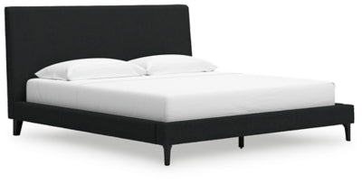 Cama Cadmori King tapizada con láminas enrollables