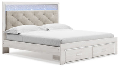 Cama tapizada Altyra King con almacenaje