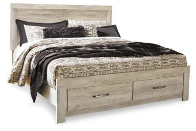 Cama Bellaby King con plataforma y dos cajones de almacenamiento