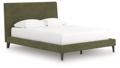Cama tapizada Zadilyn Queen con listones enrollables