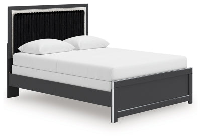 Cama Queen Birmonton con paneles tapizados