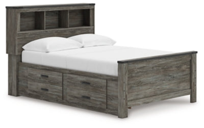 Cama con librería completa y almacenamiento Frandern