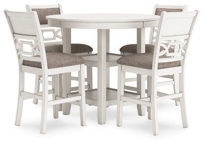 Mesa de comedor de altura de mostrador Erinberg y 4 taburetes (juego de 5)