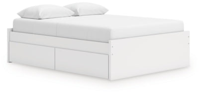 Cama Queen Onita con plataforma y almacenamiento en un lateral