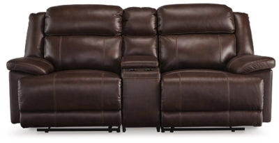 Loveseat seccional reclinable eléctrico de dos piezas con consola VonKurt