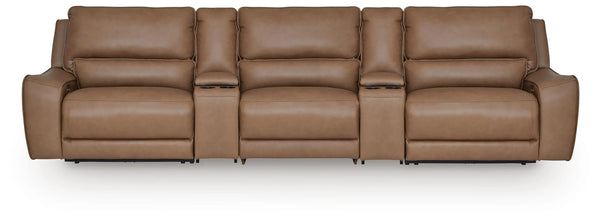 Silverbrooke 5-Piece Reclining Sectional with Storage Consoles