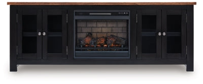 Mueble para TV Wildenauer de 76" con chimenea eléctrica