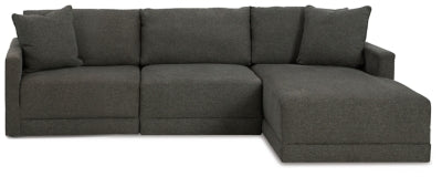 Seccional de 3 piezas con chaise longue Evey - Granito