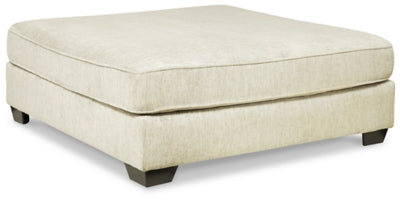 Rawcliffe Oversized Accent Ottoman - Parchment