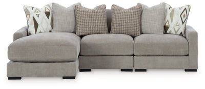 Sofá seccional de 3 piezas con chaise longue Aslan Court