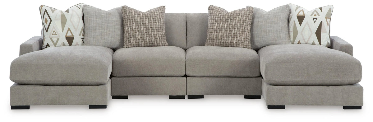 Aslan Court 4-Piece Sofa Pit Sectional - Pebble