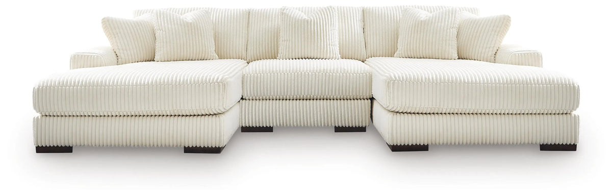 Lindyn 3-Piece Sectional with Double Chaise - Ivory