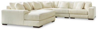 Seccional Lindyn de 5 piezas con chaise longue - Marfil