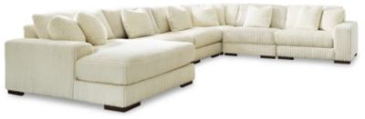 Seccional Lindyn de 6 piezas con chaise longue - Marfil