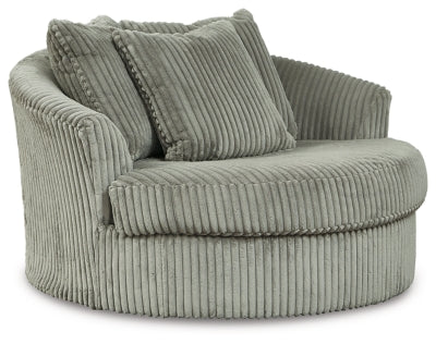 Lindyn Oversized Swivel Accent Chair - Fog