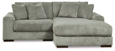 Seccional de 2 piezas Lindyn con chaise longue - Niebla