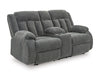 Loveseat reclinable eléctrico Greely Bend con consola
