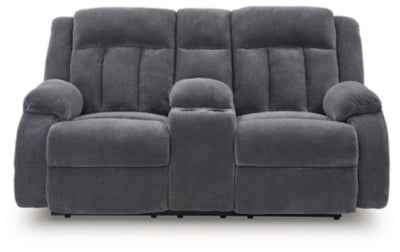 Loveseat reclinable eléctrico Greely Bend con consola