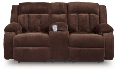 Loveseat reclinable eléctrico Greely Bend con consola