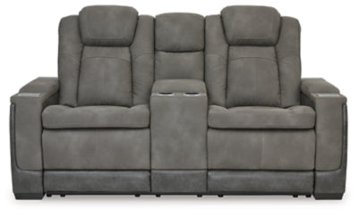 Next-Gen Durapella Power Reclining Loveseat with Console
