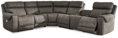 Hoopster 6-Piece Power Reclining Sectional - Gunmetal