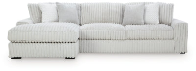Estupendo sofá seccional de 2 piezas con chaise longue