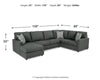 Seccional de 3 piezas con chaise longue Edenfield