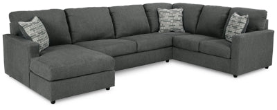 Seccional de 3 piezas con chaise longue Edenfield - Carbón
