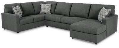 Seccional de 3 piezas con chaise longue Edenfield - Carbón