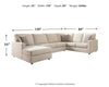 Seccional de 3 piezas con chaise longue Edenfield