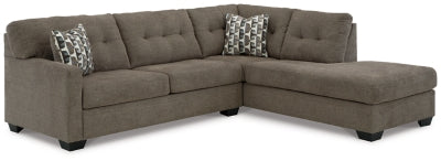 Mahoney 2-Piece Sleeper Sectional with Chaise - Chocolate