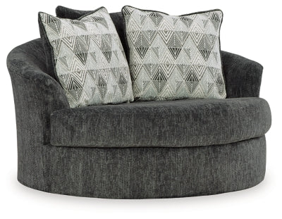 Biddeford Oversized Swivel Accent Chair - Shadow