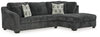 Sofá cama seccional de dos piezas Biddeford con chaise longue