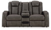 Loveseat eléctrico reclinable Fyne-Dyme con consola