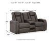 Loveseat eléctrico reclinable Fyne-Dyme con consola