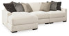 Sofá seccional de 3 piezas con chaise longue Elissa Court